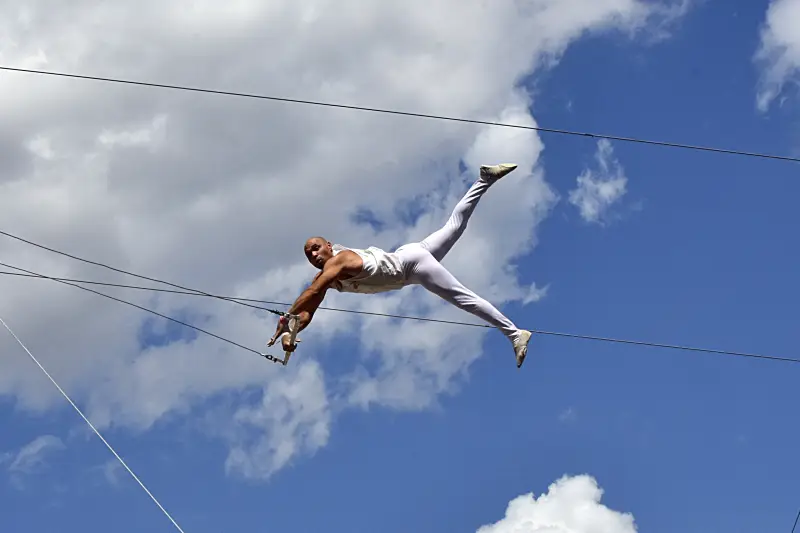 Légtornász show a Richter Safari Parkban